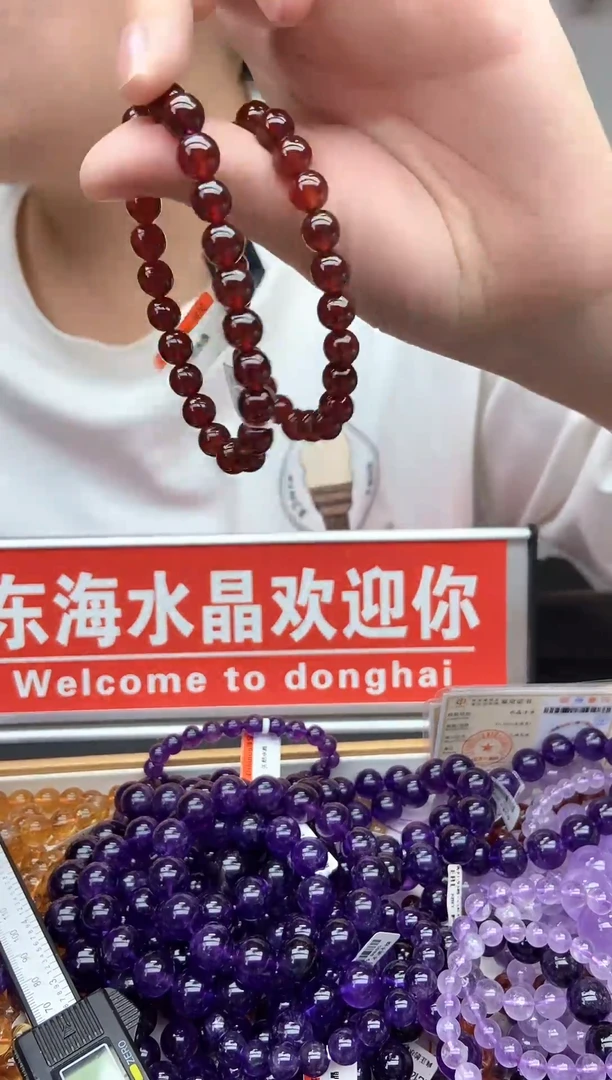 未镶嵌手链水晶石榴石8+