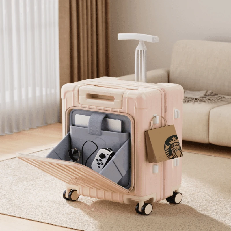 前开口宝妈箱20寸遛娃亲子行李箱可坐骑拉杆箱耐磨带靠背密码箱