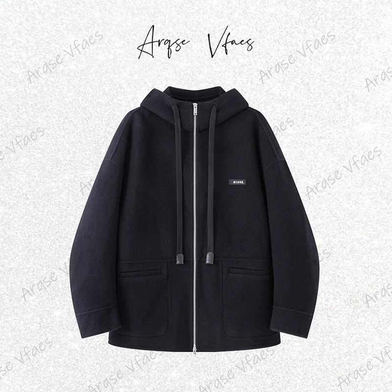 [ARQSEVFAES正品]—2025秋款休闲连帽毛呢外套百搭大衣女AR234151