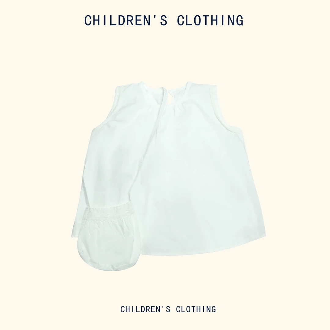 儿童洋气纯色无袖蕾丝花边小背包休闲百搭娃娃衫255160