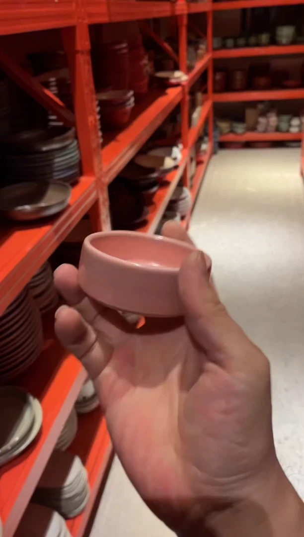 瓷片M*F144 粉色蘸料碟1个