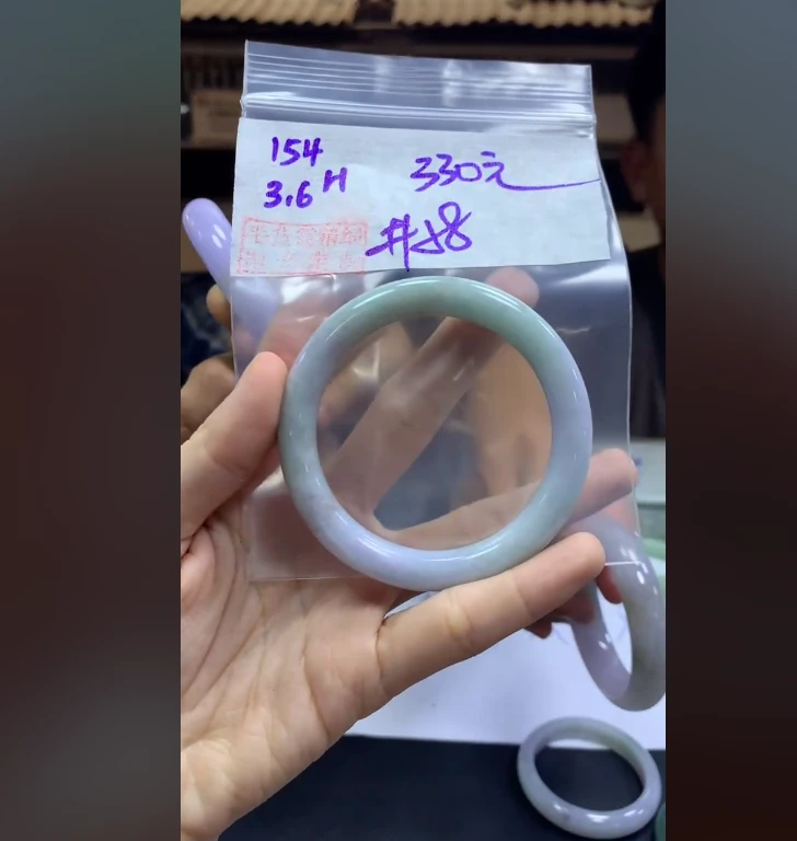 定制翡翠未镶嵌毛货需精细抛光154手镯58+330元+拍一发一