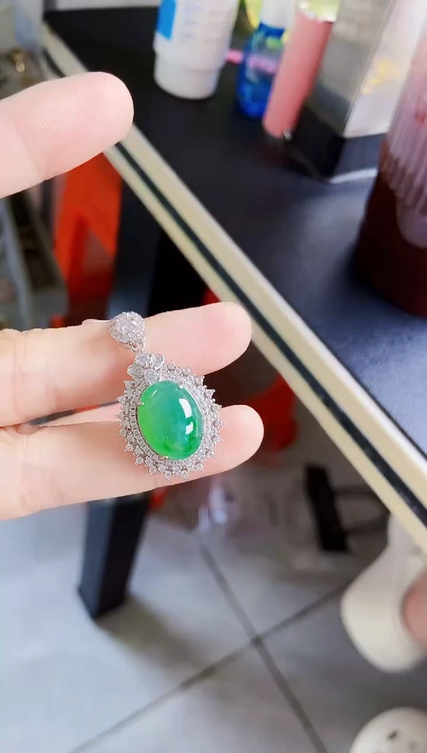 翡翠银S925镶嵌颈饰21