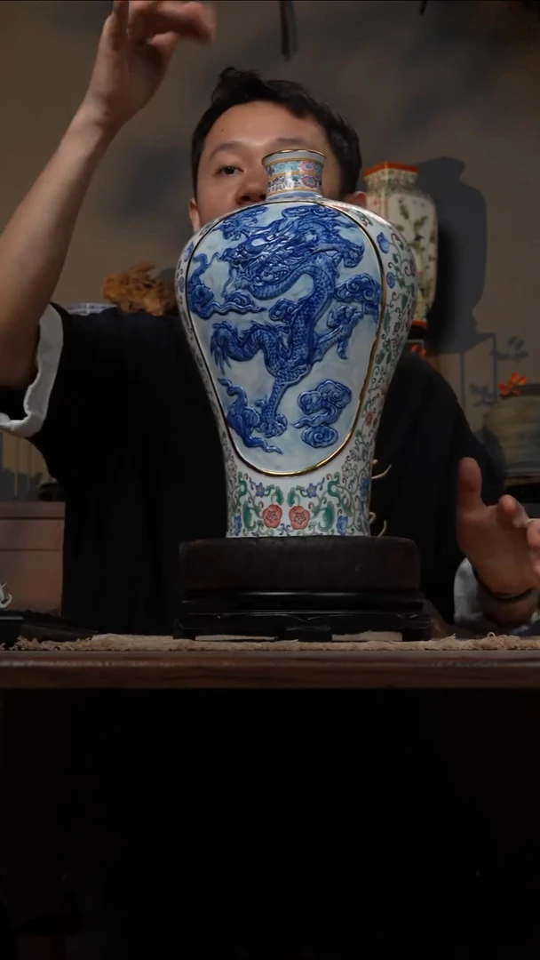 摆件WN问泥景德镇陶瓷花瓶摆件