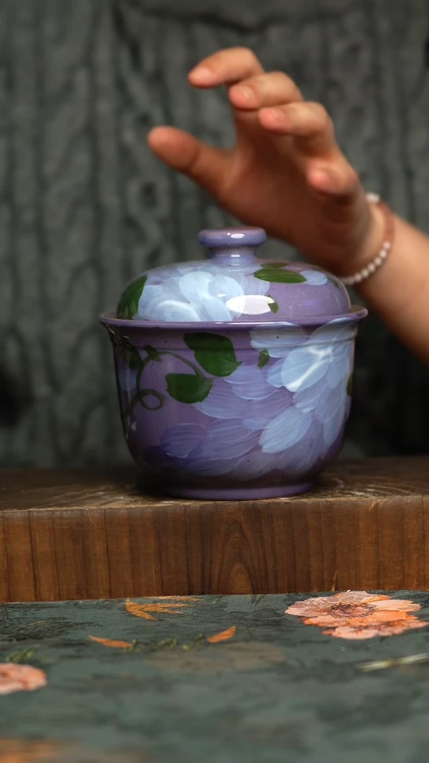 杯釉下彩手工手绘同款陶器