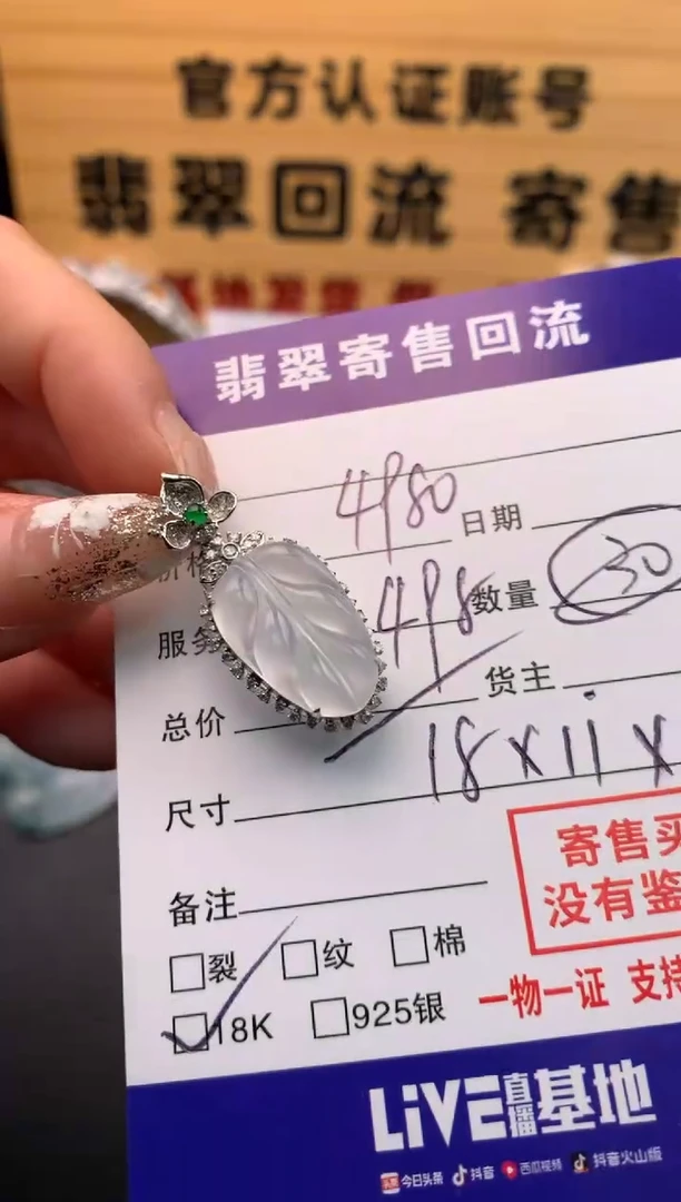 【闪购商品】翡翠颈饰18K金镶嵌21009971