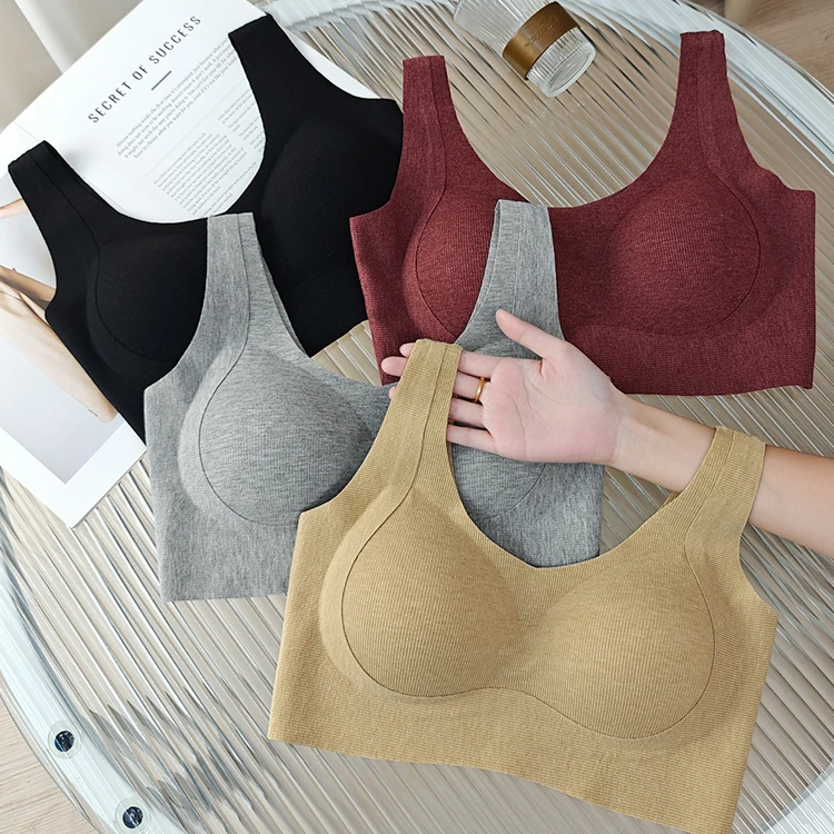 【倾城之恋】宽边螺纹一体式固定杯宽肩美背内衣   F1