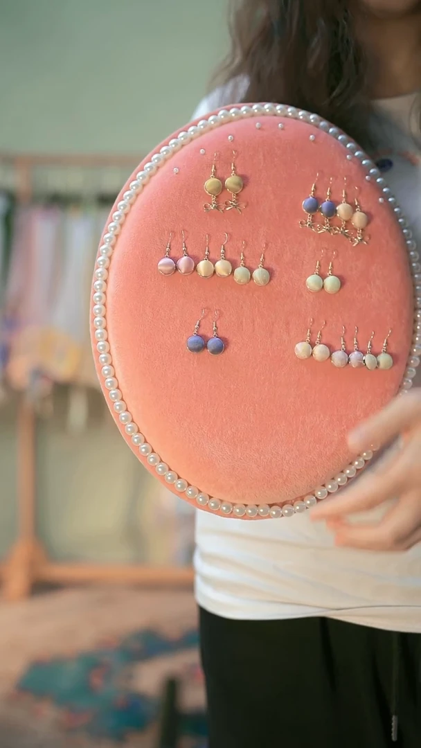 刺绣百搭款耳饰 不挑颜色