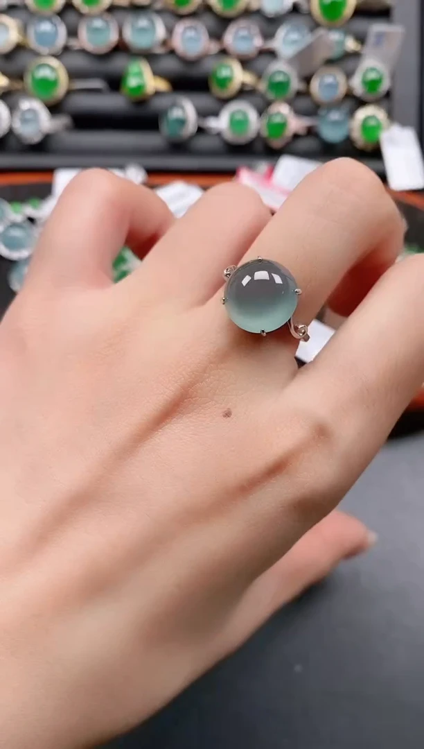 银S925镶嵌戒指翡翠11111