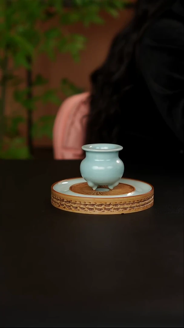 青韵汝瓷仿古小香炉