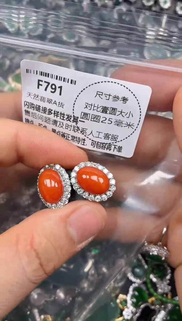 颈饰未镶嵌翡翠F791耳钉