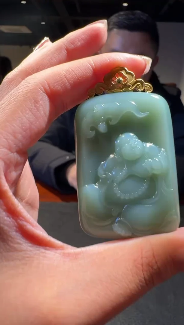 【闪购商品】和田玉6218K金镶嵌1.16潘老师