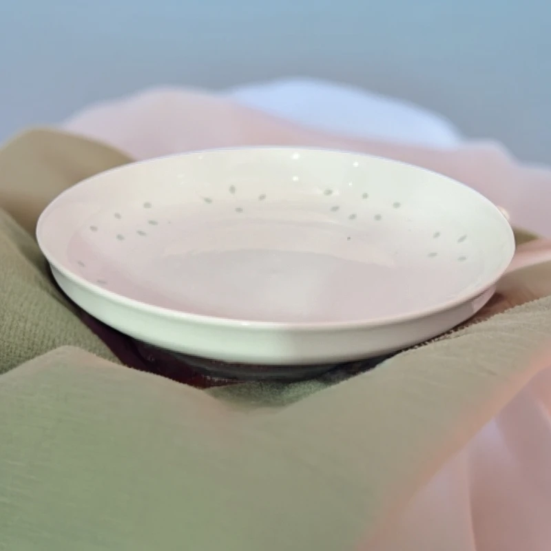 景德镇陶瓷纯白玲珑8寸窝盘 老款