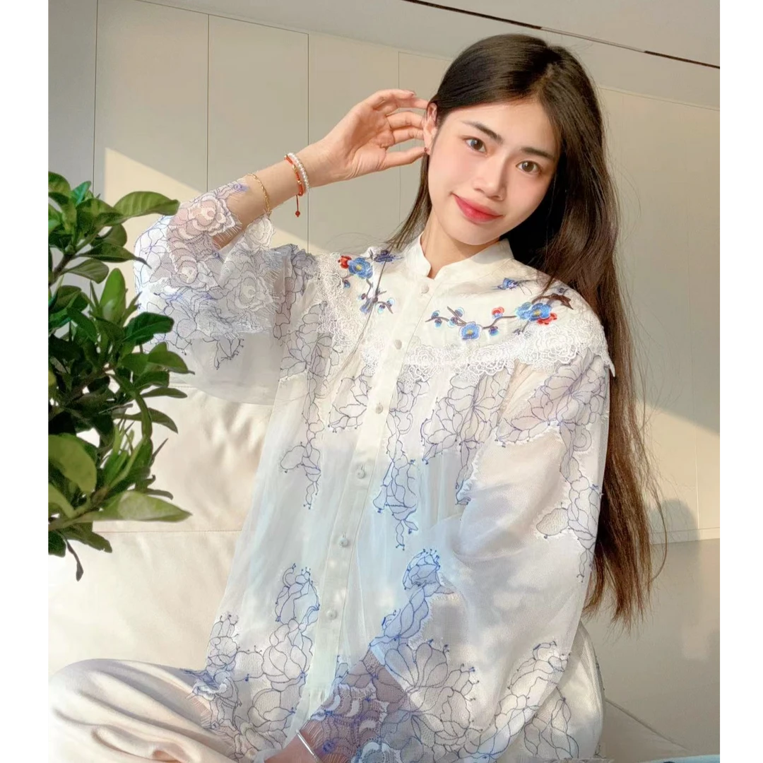 《青竹蝶》蕾丝衬衫