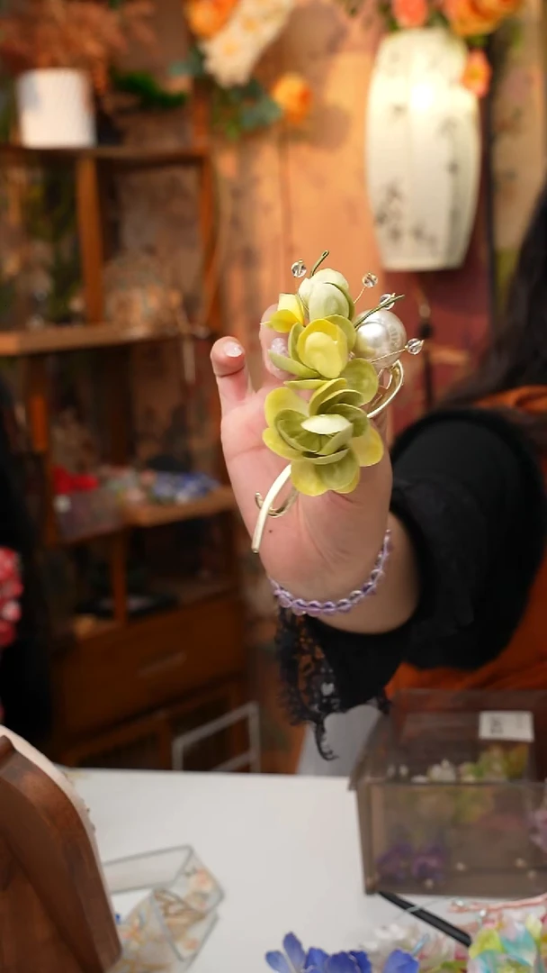 铜合金无锦簪阁绒花