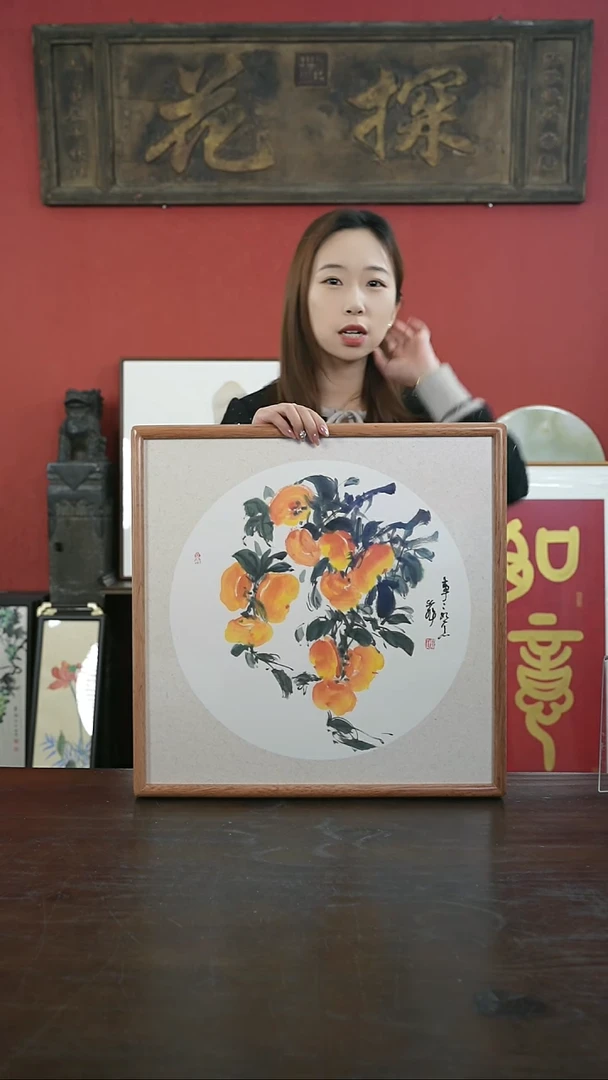 【闪购商品】书法手绘50*50-事事如意-李-海棠