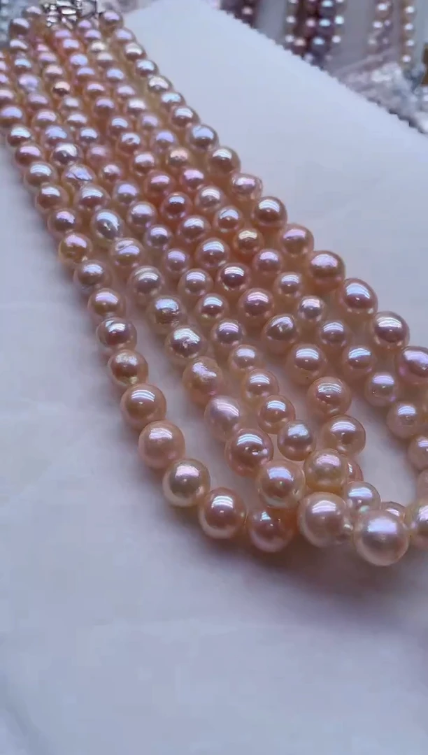 淡水珍珠合金项链多样性发其一，非无暇