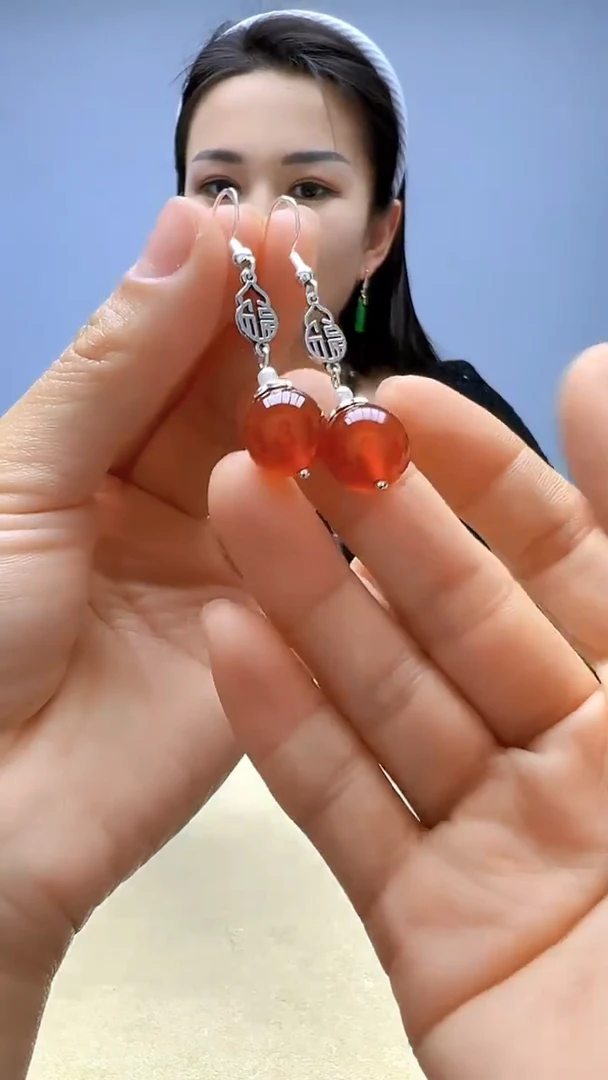 非金属珐琅非金属无高货diy劲饰圆珠耳钩