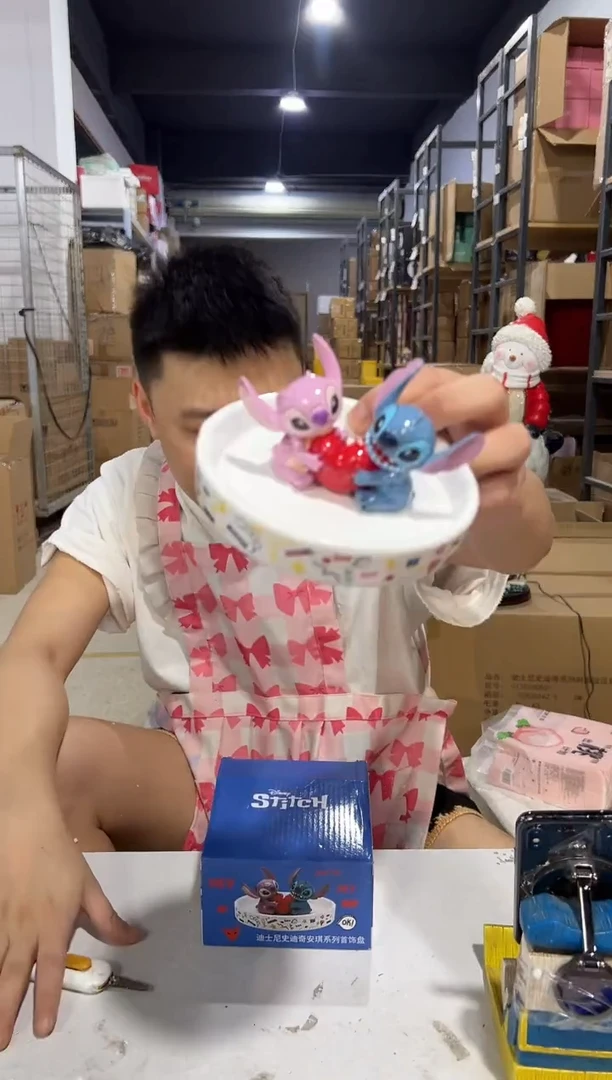 瓷片原盒史迪仔安琪首饰盘