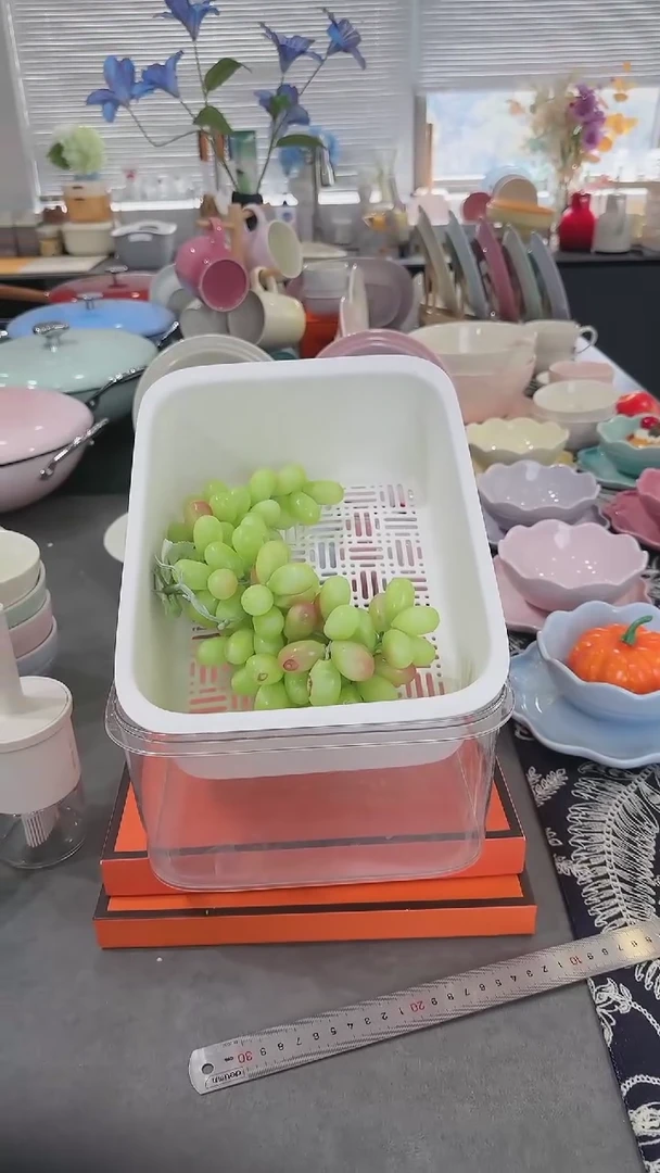 【闪购商品】瓷方形沥水篮【双层】白色