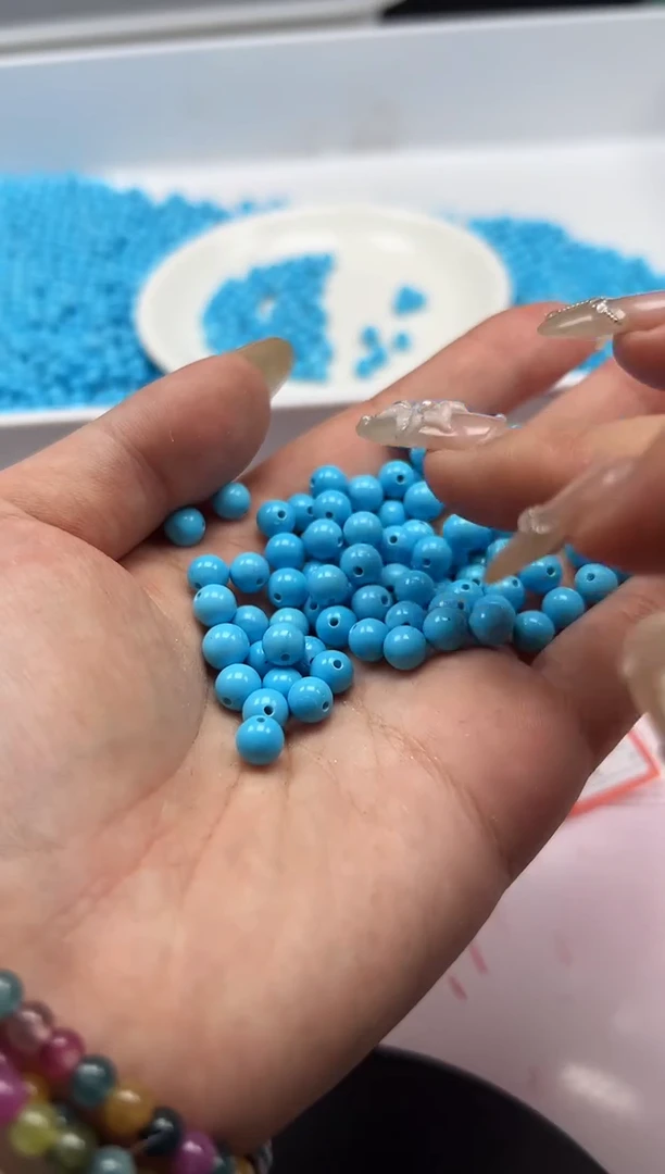 未镶嵌颈饰玛瑙/玉髓w2032高瓷蓝*松6mm*30颗