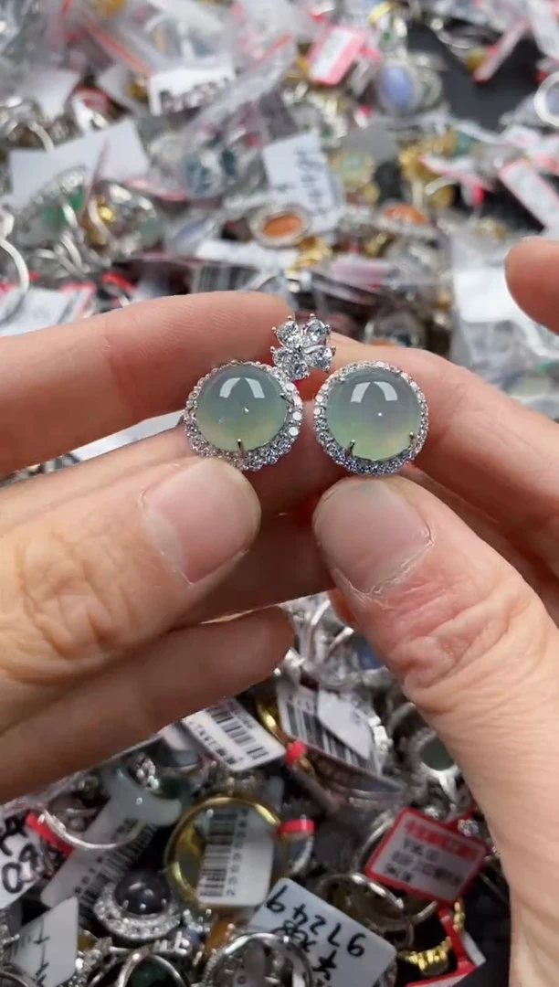 银S925镶嵌戒指翡翠444    1