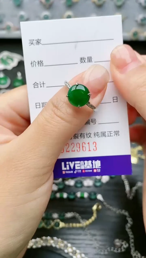 【闪购商品】翡翠戒指银S925镶嵌9613