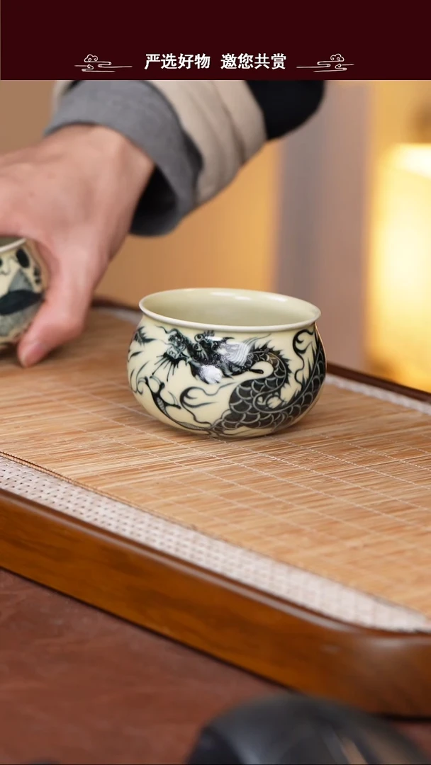 手工手绘青花主人杯