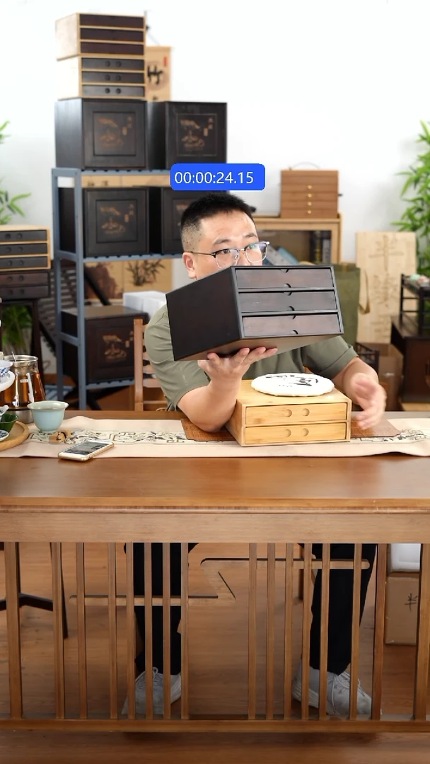 竹楠竹三层茶品盒子