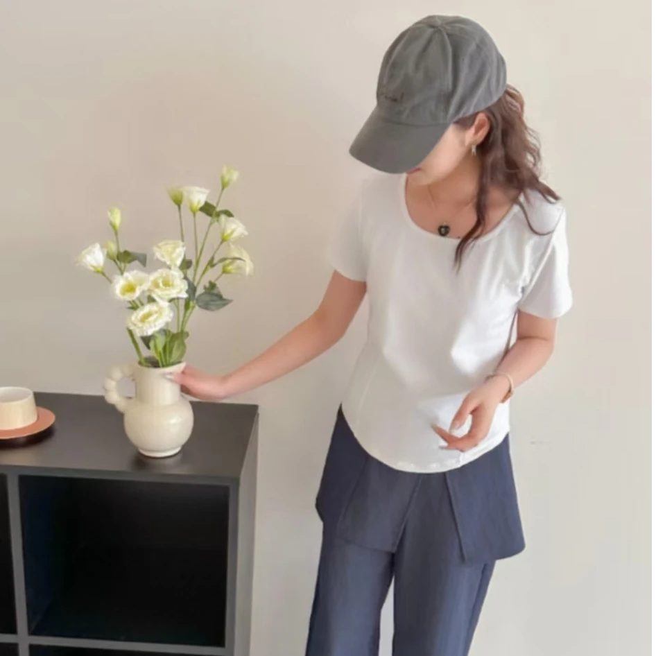 鱼骨短袖t恤短袖半袖休闲百搭韩版夏季宽松