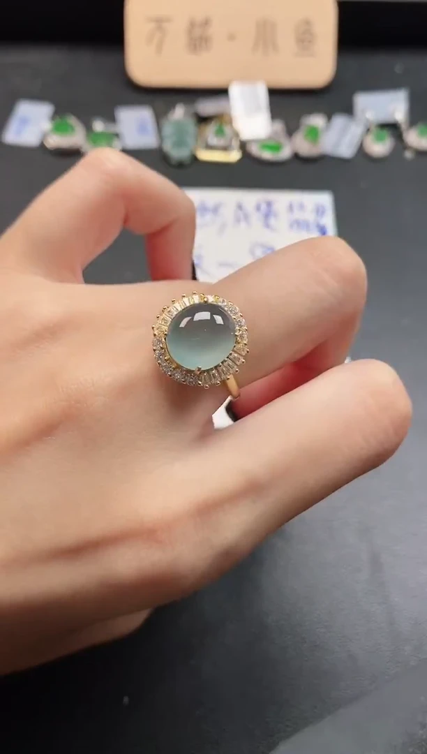 银S925镶嵌戒指翡翠5111