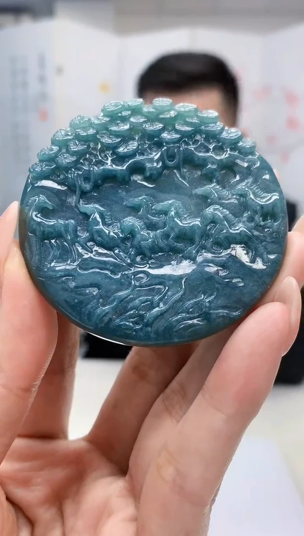 【闪购商品】定制翡翠未镶嵌5152MM-毛货挂件20