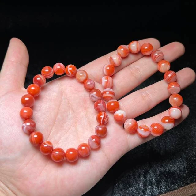 【阿铸严选】18 Z40521-南红红白肉手串-多样性发一件-9.5mm