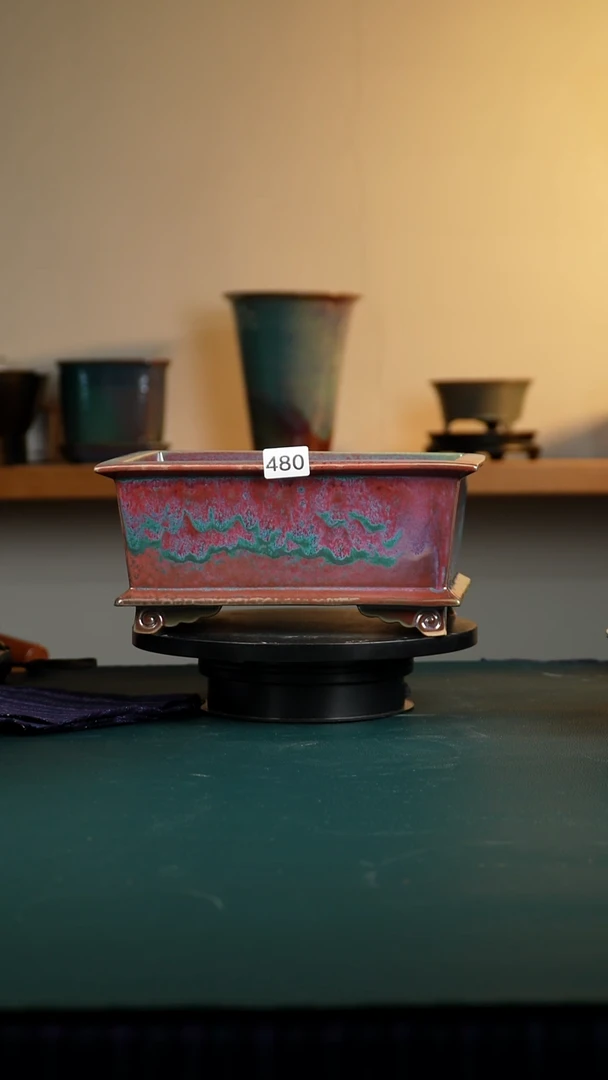 金*钻480微瑕窑变长方花盆11.7/9.3/26/22.5/18.5/15福利不退不换