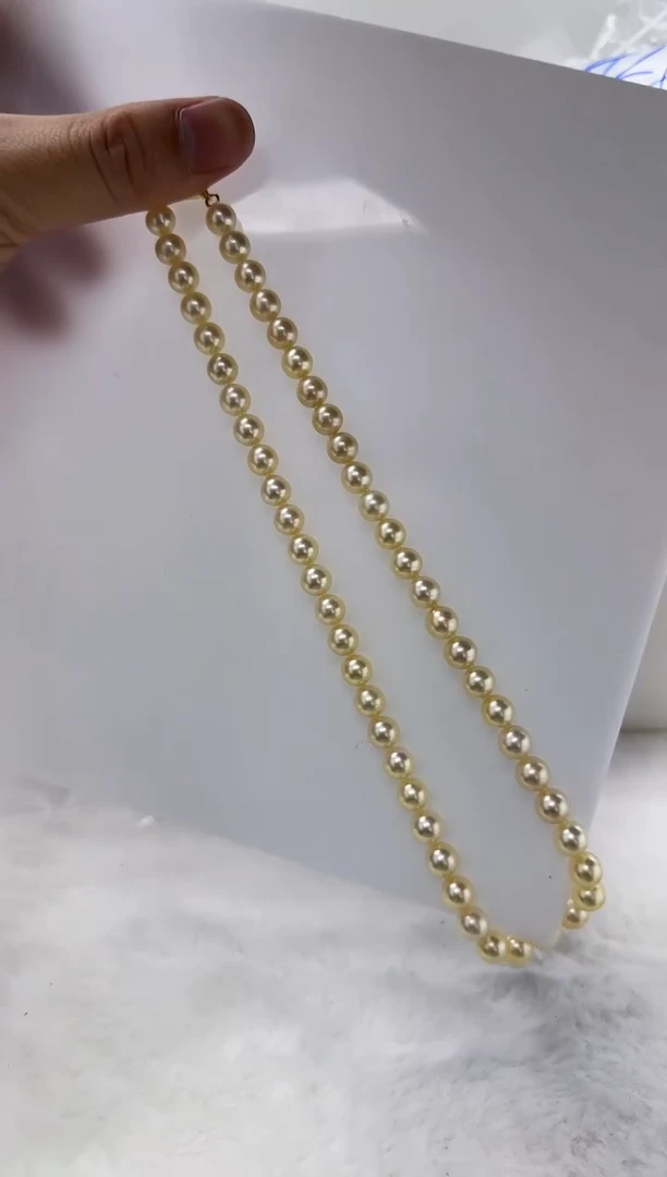 【闪购商品】海水珍珠DA银S925镶嵌羽皇金串7 t871
