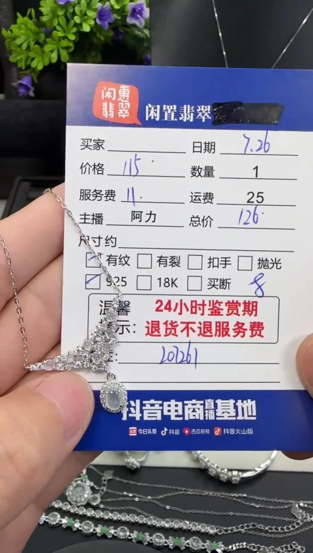 翡翠银S925镶嵌套链翡翠套链