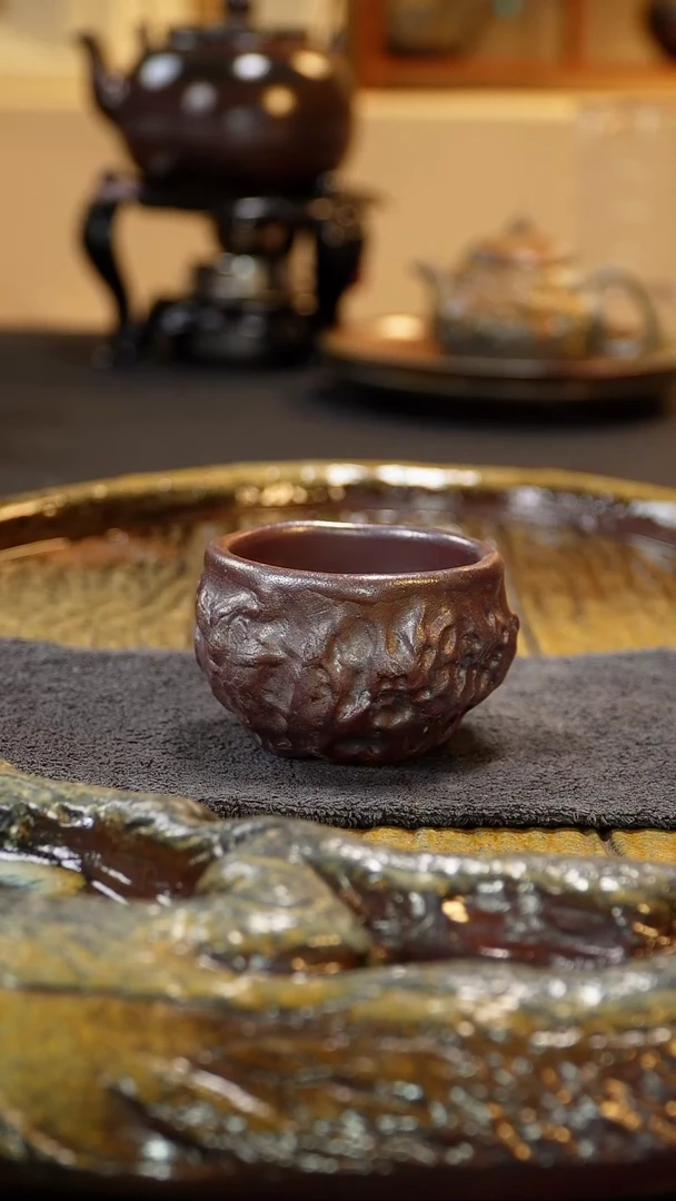 紫砂柴烧纯自然紫砂柴烧80毫升