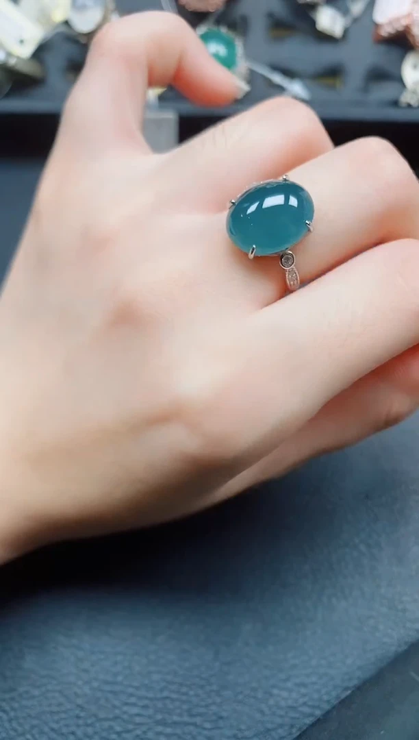 银S925镶嵌戒指翡翠翡翠