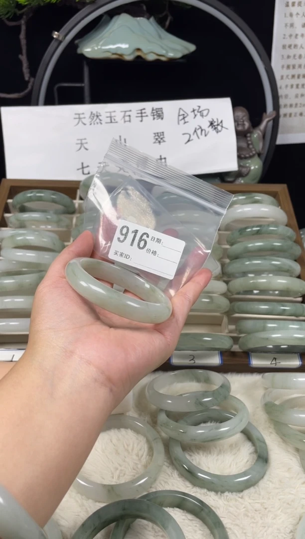 未镶嵌手镯石英质玉（天山翠）916