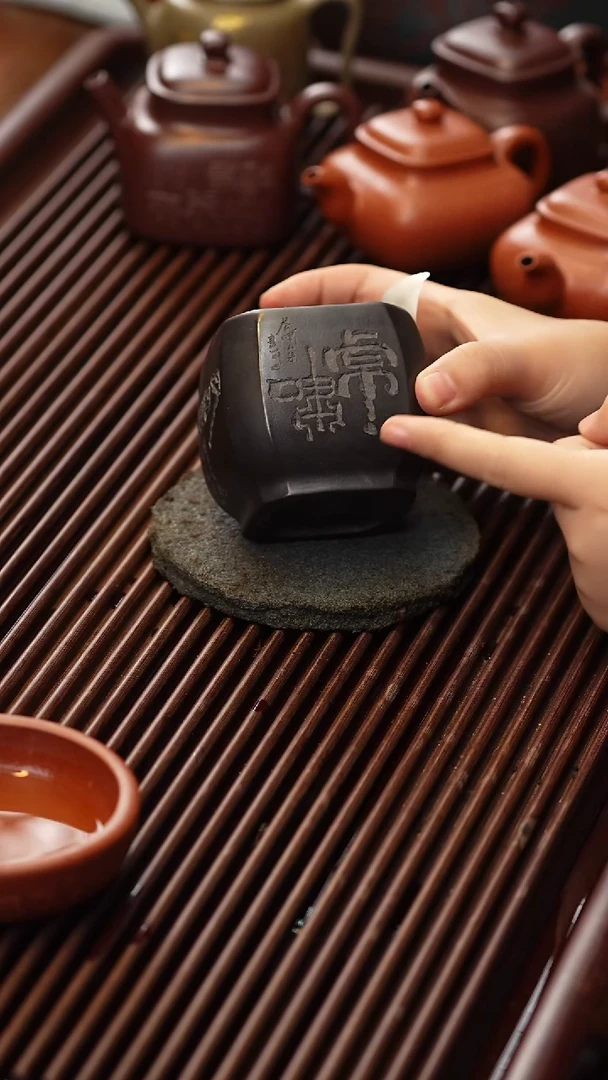 茶杯紫砂微瑕紫砂龙吟虎啸