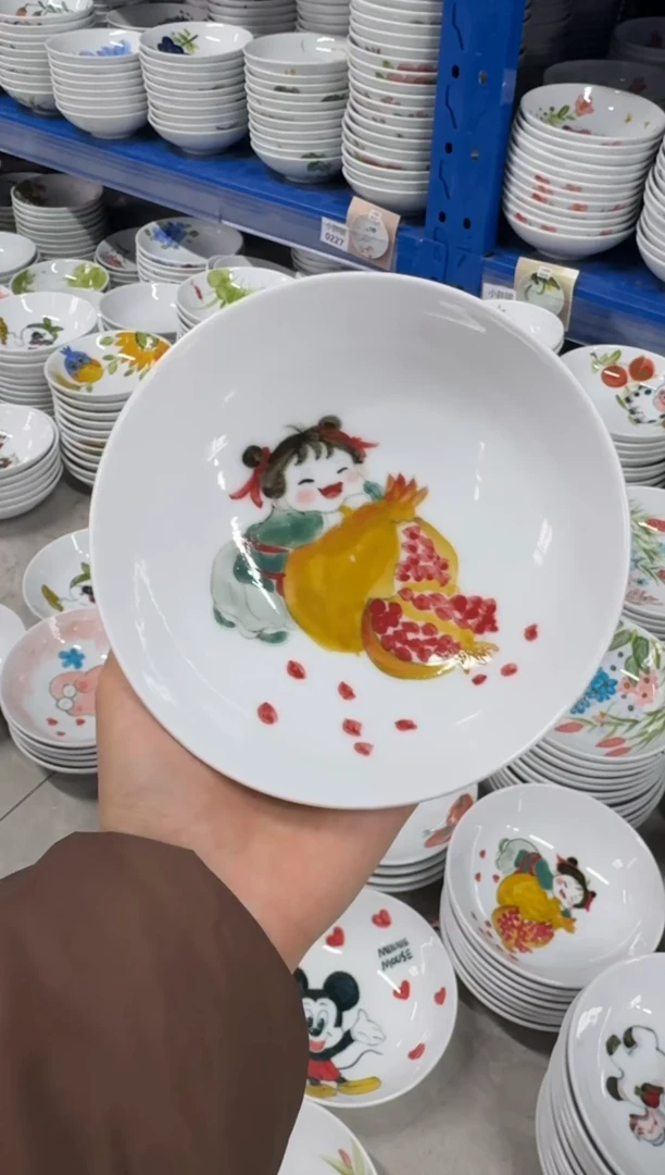 瓷片景德镇高温陶瓷食品级手绘釉中彩-小胖碗