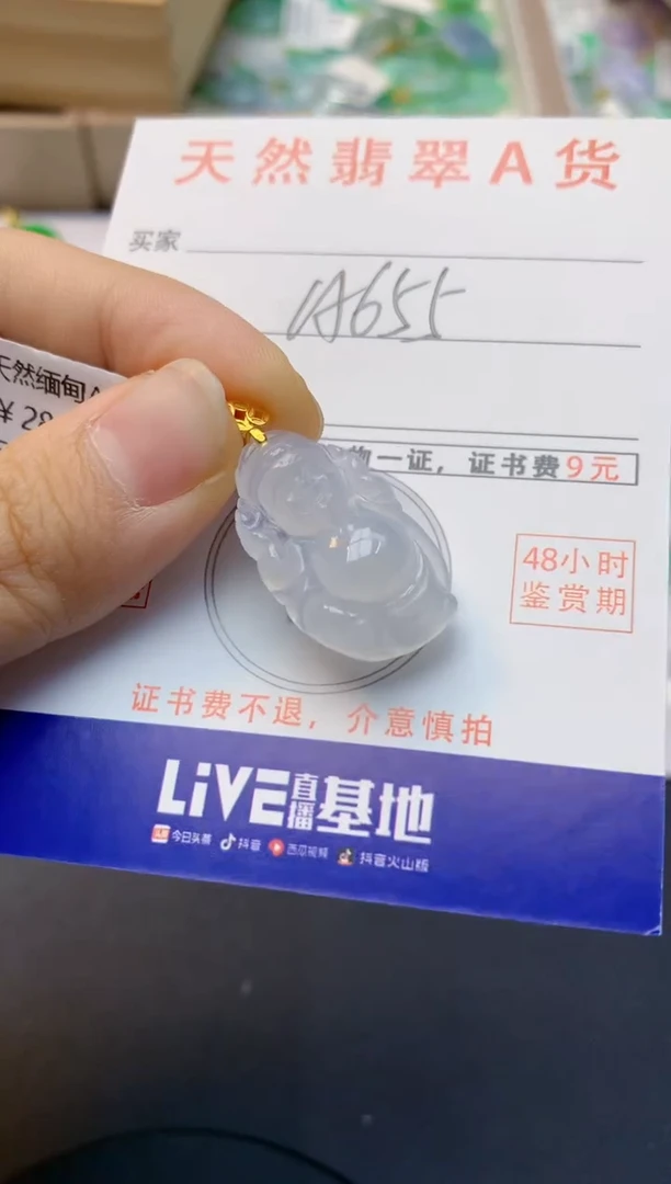 颈饰18K金镶嵌翡翠天然缅甸A货翡翠百元以上9元证书费自理