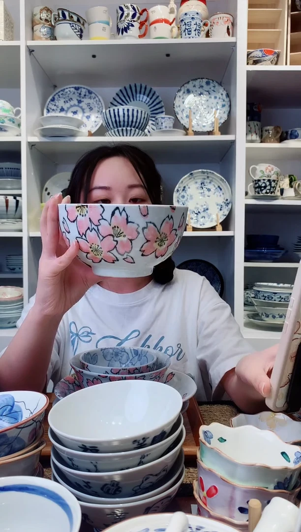 陶瓷日本进口樱花面碗