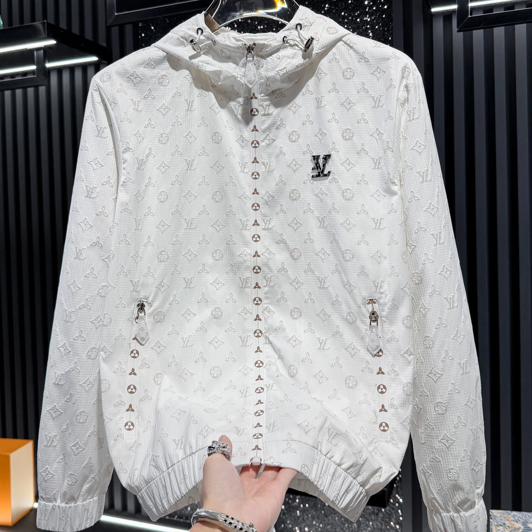 利尼科比利男高端压花连帽外套2025新款春秋潮牌薄款轻奢休闲夹克