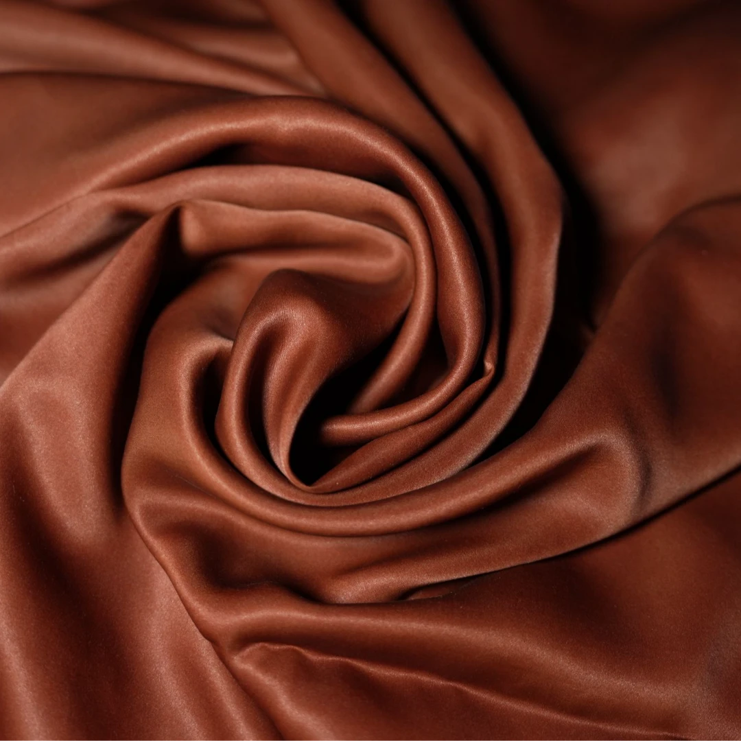 非遗香云纱 素平缎平板红云纱 【幅宽110 30姆咪】