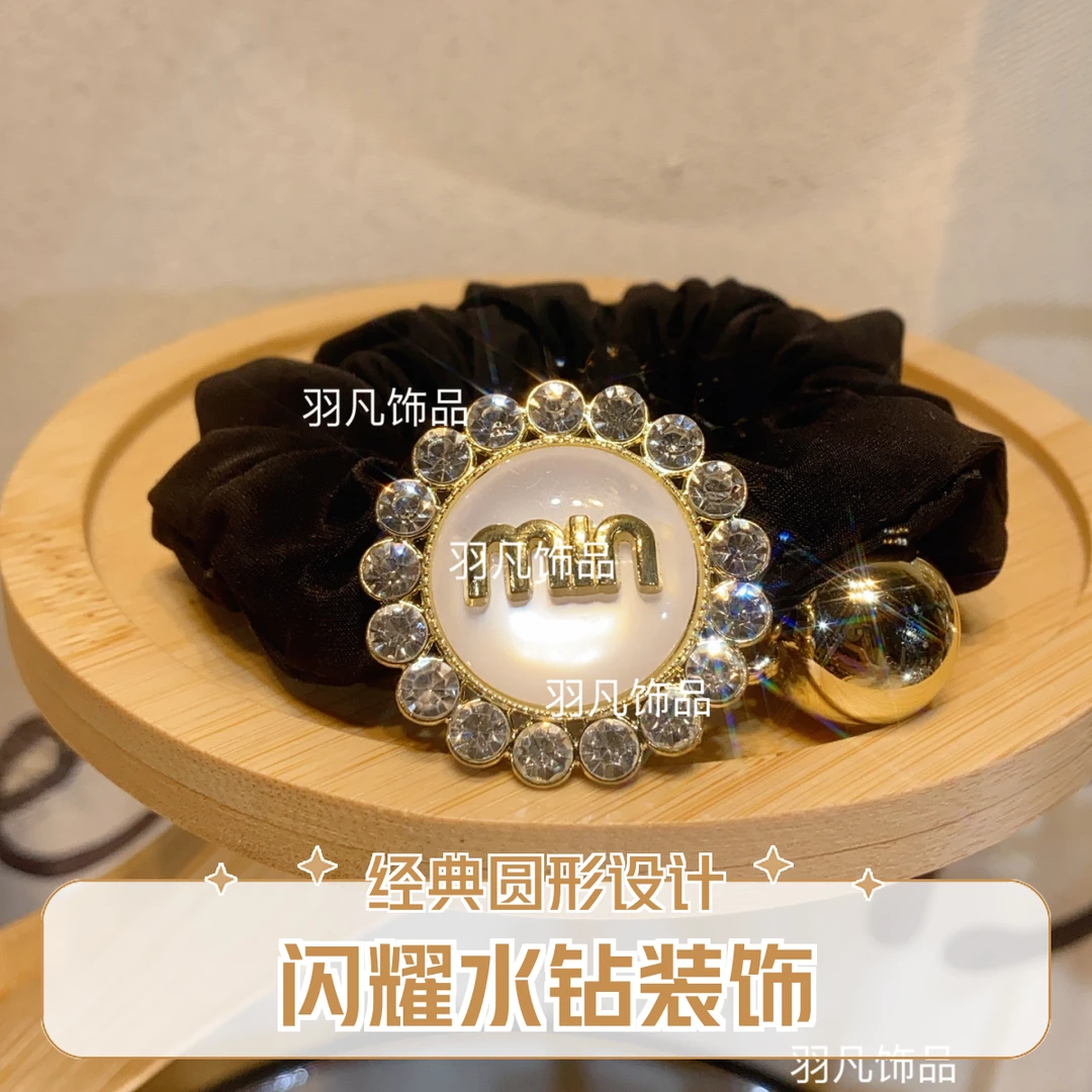 羽凡原创【2438】高级珠珠复古风小金标气质百搭丸子头大肠发圈头绳