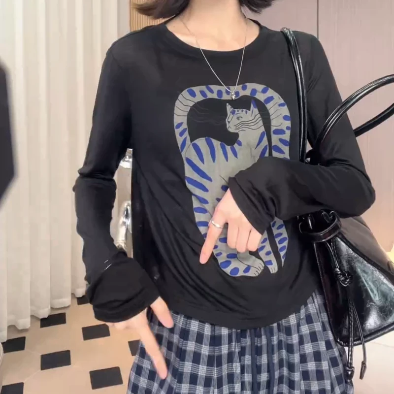 2025春季时髦减龄休闲设计显瘦撞色软糯长袖LK2502921