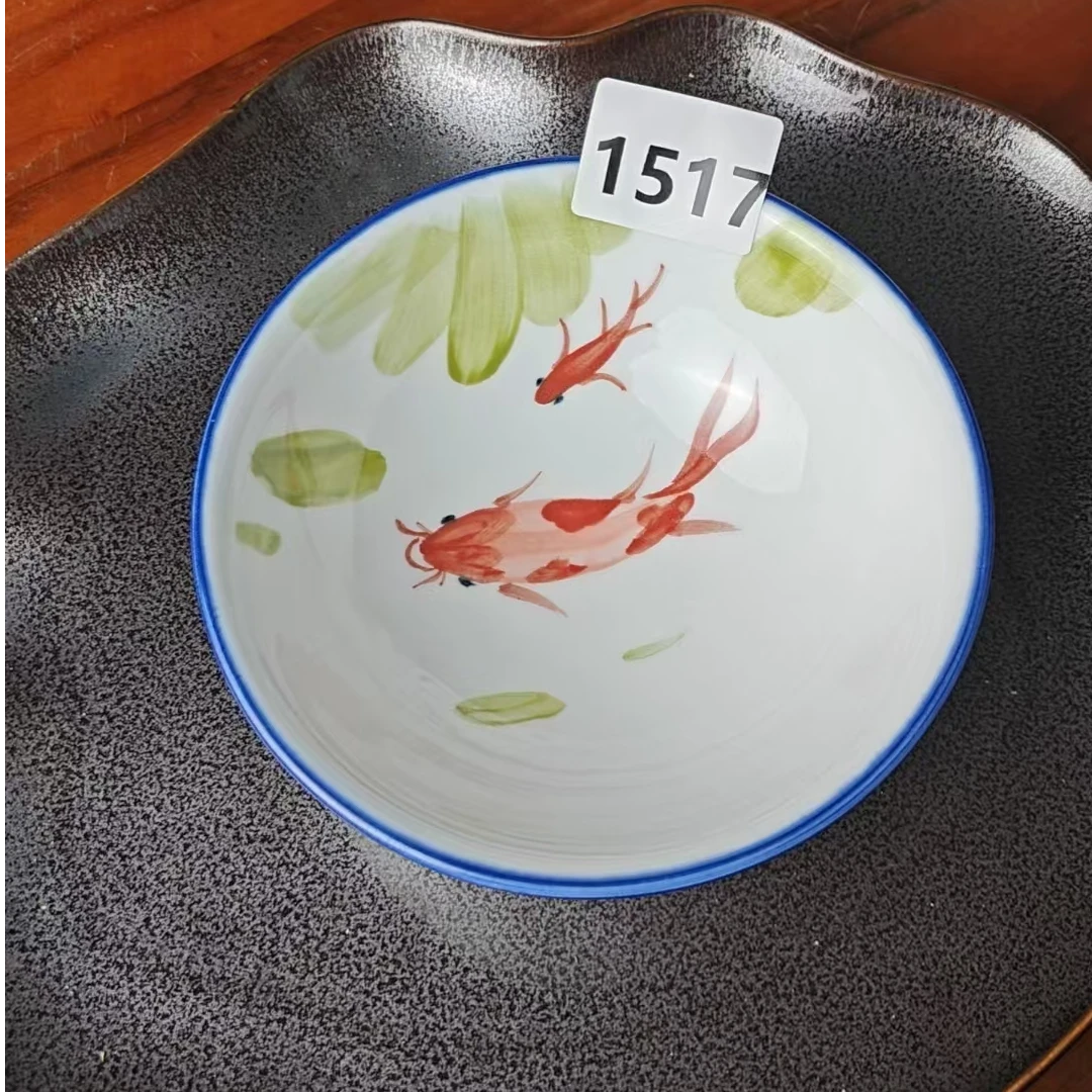 景德镇手绘釉中彩（食品级）陶瓷壮壮碗小碗汤碗饭碗双耳餐具1517