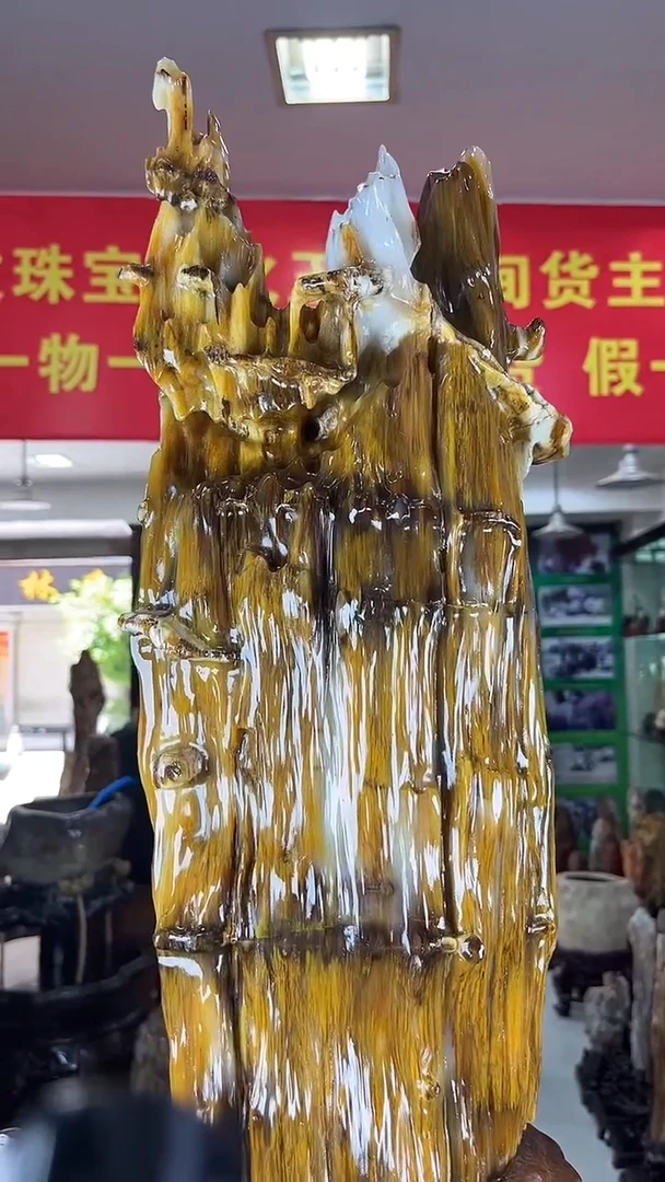 缅甸天然树化玉摆件
