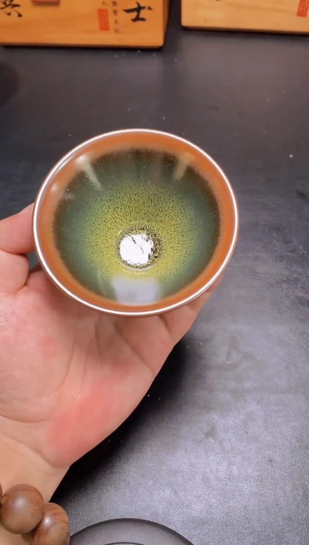 茶盏绿鹧鸪斗笠 精美主人杯